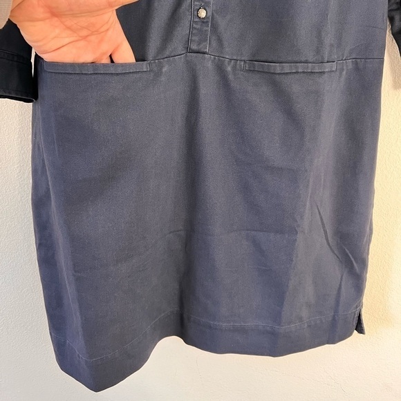 J. Jill Blue Utilitarian Frock Collared Shirt Shift MIDI Dress Size Small - Picture 5 of 15